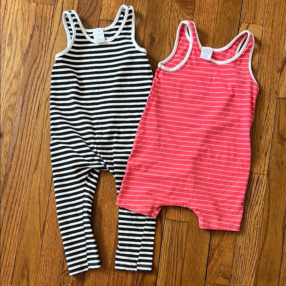 Rad Rev OG Striped Black and Hot Pink Rompers